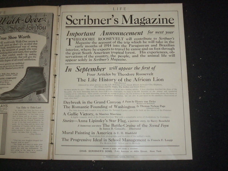 1913 AUGUST 28 LIFE MAGAZINE - ROMANCE NUMBER - BY WIRELESS - ST 6492