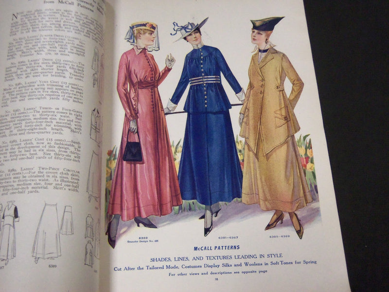 1915 MARCH MCCALL'S MAGAZINE - FASHION ILLUSTRATIONS - ST 174