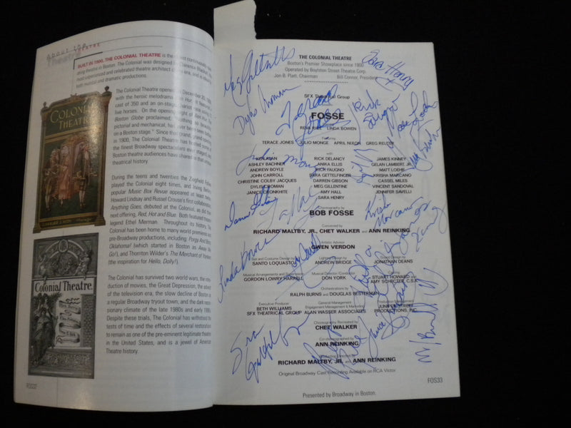 2000 FOSSE PROGRAM - 20 SIGNATURES - BROADWAY IN BOSTON - J 8294