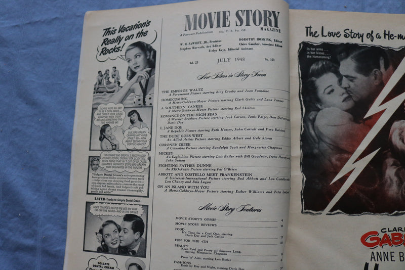 1948 JULY MOVIE STORY MAGAZINE - BING CROSBY & JOAN FONTAINE COVER - ST 1002L