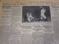 1930 APRIL 16 NEW YORK TIMES - YANKS LOSE OPENER - BABE RUTH - NT 4957