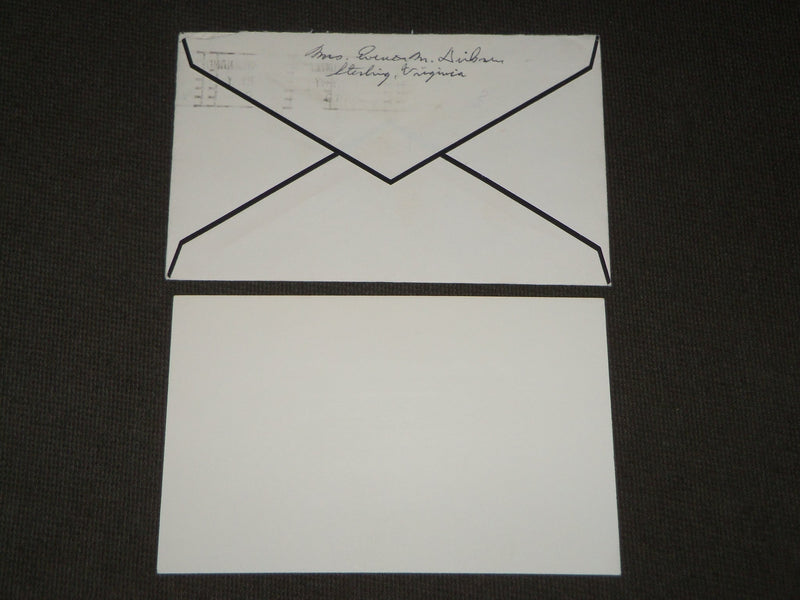1969 MRS. EVERETT DIRKSEN & MRS. HOWARD BAKER THANK YOU CARD & ENVELOPE - AP 596