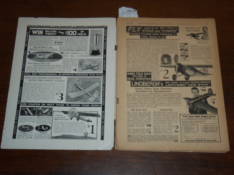 1930 JULY JUNIOR MECHANICS AND MODEL AIRPLANE NEWS MAGAZINE - K 1267