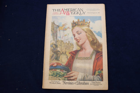 1947 SEP 21 AMERICAN WEEKLY MAGAZINE - HEROINES OF LITERATURE COVER - E 22637