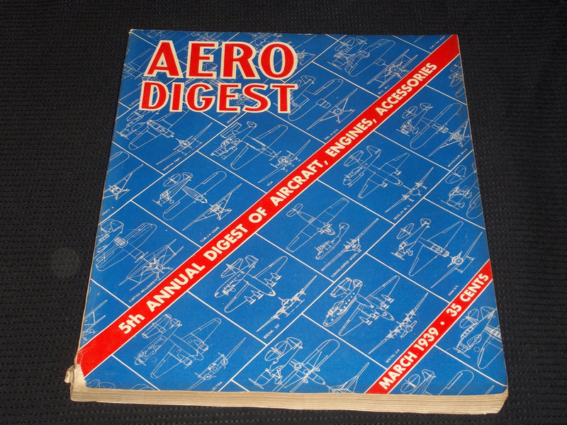1939 MARCH AERO DIGEST MAGAZINE - 5TH ANNUAL FRONT COVER - E 5161