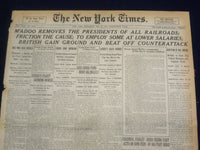 1918 MAY 22 NEW YORK TIMES - M'ADOO REMOVES PRESIDENTS OF RAILROADS - NT 8192