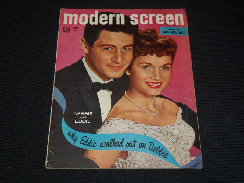 1955 JULY MODERN SCREEN MAGAZINE - DEBBIE REYNOLDS & EDDIE FISHER - E 12278