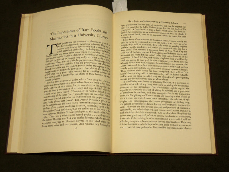 1950 THE PLACE OF THE LIBRARY IN A HARVARD UNIVERSITY - A CONFERENCE - KD 6246