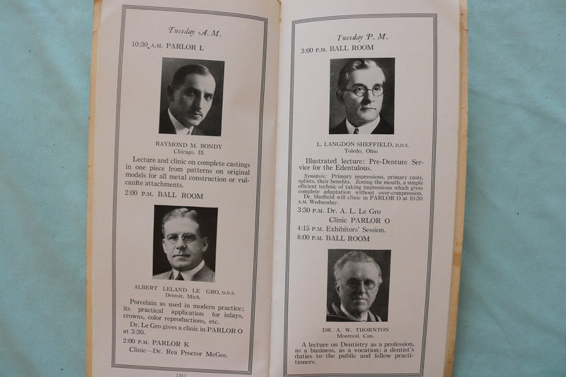 1925 NORTHERN OHIO DENTAL ASSOCIATION ANNUAL SESSION - CLEVELAND, OH - K 3309