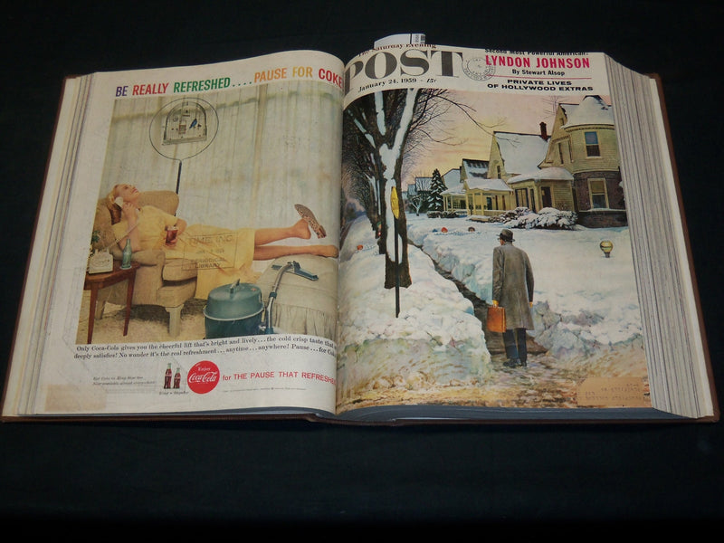 1959 JAN-MAR SATURDAY EVENING POST MAGAZINE VOLUME - GREAT COVERS & ADS- KD 5959