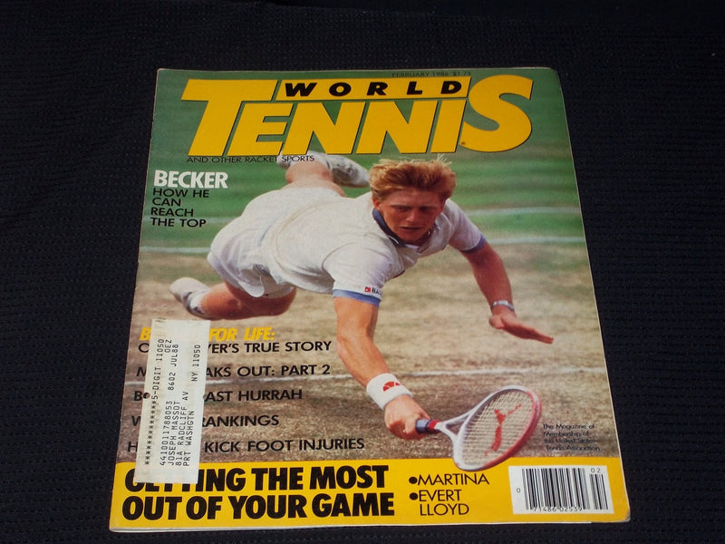 1986 FEBRUARY WORLD TENNIS MAGAZINE - BORIS BECKER FRONT COVER - E 5407