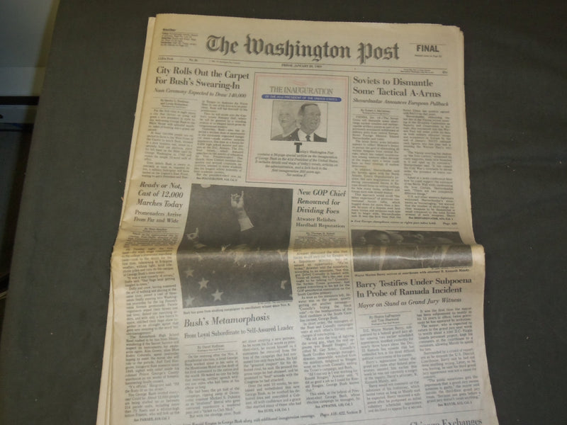 1989 JANUARY 20 THE WASHINGTON POST NEWSPAPER- GEORGE BUSH INAUGURATION- NP 3232