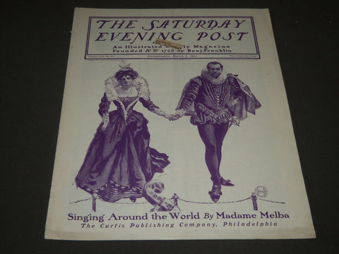 1901 MARCH 2 THE SATURDAY EVENING POST MAGAZINE - ILLUSTRATED COVER - SP 523