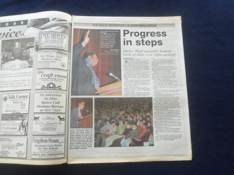 1999 JAN 21 THE BACK MOUNTAIN LEADER NEWSPAPER-SHAVERTOWN, PA-A. MADAYA -NP 6169
