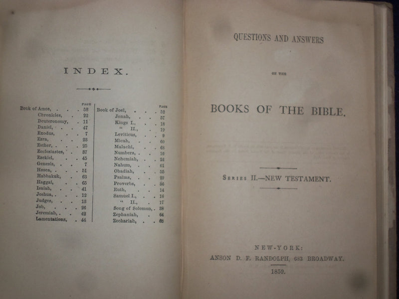 1859 QUESTIONS AND ANSWERS ON THE BOOKS OF THE BIBLE HARDCOVER BOOK - KD 9119