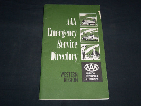 1963 AAA EMERGENCY SERVICE DIRECTORY - WESTERN REGION - J 8765