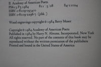 1984 FIFTY YEARS OF AMERICAN POETRY - ANNIVERSARY VOLUME HARDCOVER BOOK- KD 9564