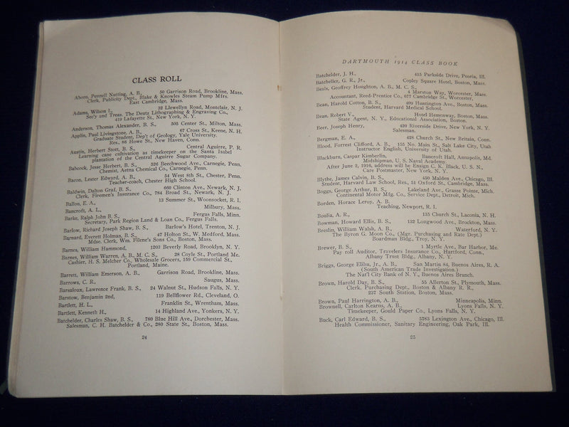 1916 THIRD ANNUAL REPORT CLASS OF 1914 DARTMOUTH COLLEGE - K 509