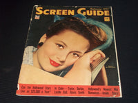 1943 FEBRUARY SCREEN GUIDE MAGAZINE - OLIVIA DE HAVILLAND FRONT COVER - E 20096