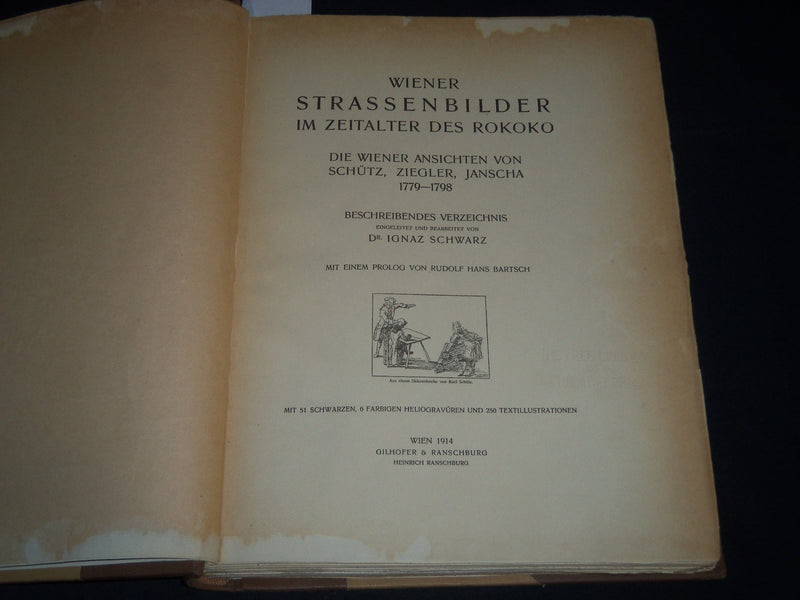 1914 WIENER STRASSENBILDER IM ZEITALTER DES ROKOKO VOLUME BY IGNAZ SCHWAZ- Z 39