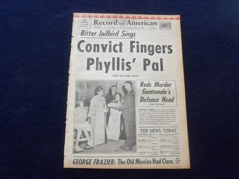 1965 MAY 22 BOSTON RECORD AMERICAN NEWSPAPER-CONVICT FINGERS PHYLLIS PAL-NP 6296