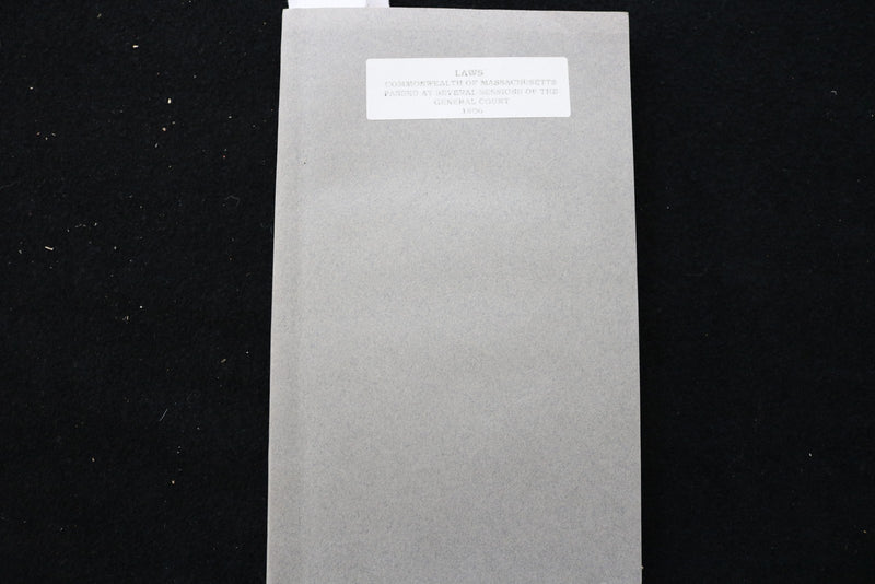 1806 LAWS OF THE COMMONWEALTH OF MASSACHUSETTS - SOFTCOVER BOUND - K 2885