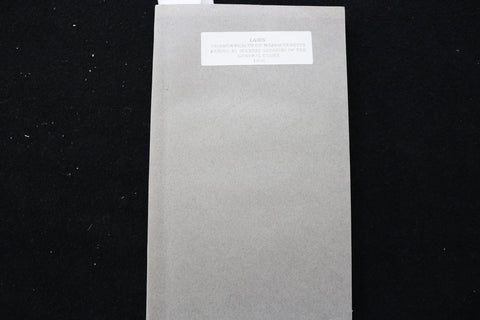 1806 LAWS OF THE COMMONWEALTH OF MASSACHUSETTS - SOFTCOVER BOUND - K 2885