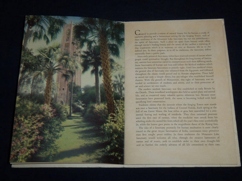 1946 THE MOUNTAIN LAKE SANCTUARY GUIDE BOOK - FLORIDA - J 8645