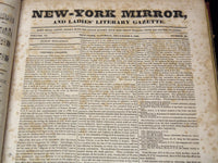 1828-1829 NEW YORK MIRROR AND LADIES GAZETTE BOUND VOLUME NO. 6 - KD 4675J