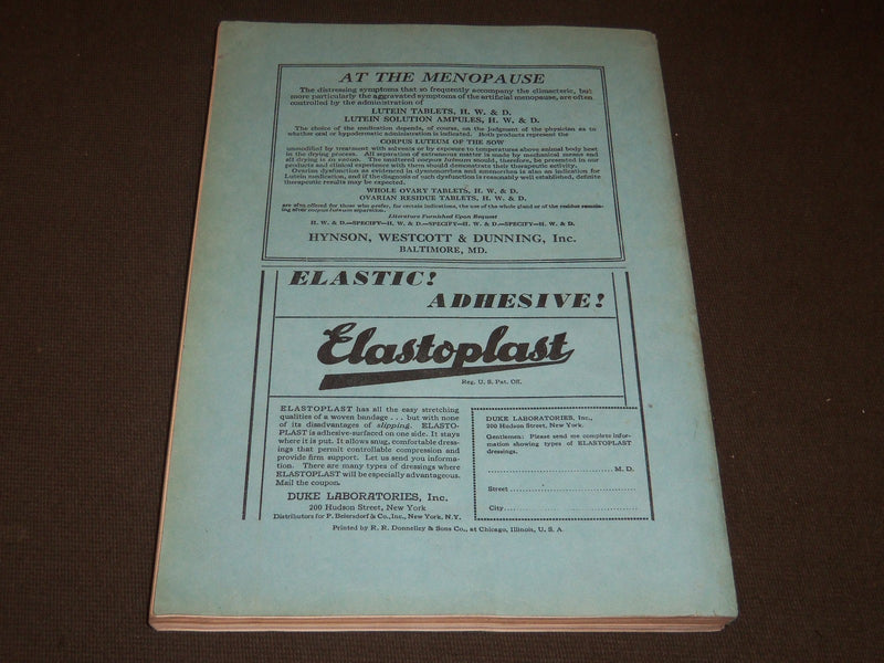 1932 SEPTEMBER SURGERY, GYNECOLOGY AND OBSTETRICS SOFTCOVER BOOK - J 5244