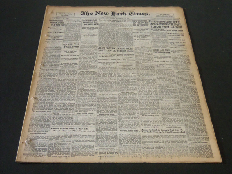 1928 SEPT 14 NEW YORK TIMES - ALL NON-STOP FLIERS DOWN, GOEBEL REACHES - NT 6442