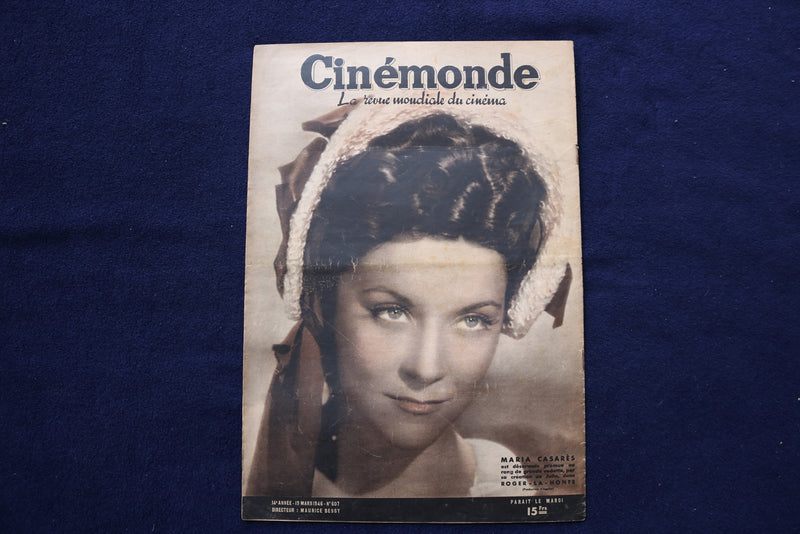 1946 MAR 19 CINEMONDE MAGAZINE - MADELEINE SOLOGNE-MARIA CASARES COVER - E 23939