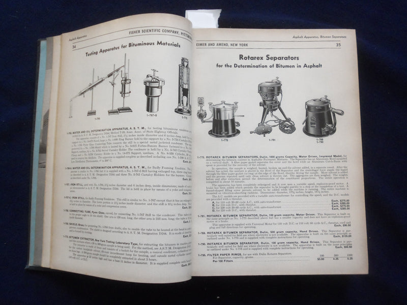 1942 ELMER AND AMEND FISHER SCIENTIFIC COMPANY HARDCOVER CATALOG - R 98A