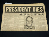 1945 APRIL 13 ARIZONA REPUBLIC NEWSPAPER - PRESIDENT ROOSEVELT DIES - NP 4514