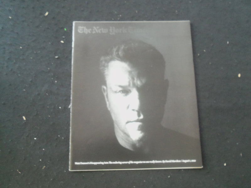 2021 AUGUST 1 THE NEW YORK TIMES MAGAZINE-MATT DAMON'S DISAPPEARING ACT-SP 8010W