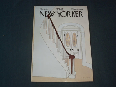 1977 MARCH 21 NEW YORKER MAGAZINE FRONT COVER ONLY - GREAT ART FOR FRAMING