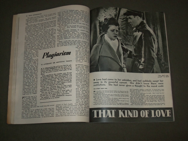 1936 OCTOBER TRUE EXPERIENCES MAGAZINE - GEORGIA WARREN COVER - SP 7197