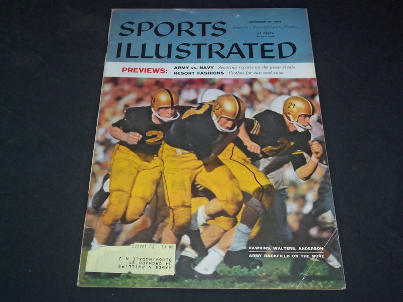 1958 NOVEMBER 24 SPORTS ILLUSTRATED MAGAZINE - ARMY BACKFIELD - SP 8906