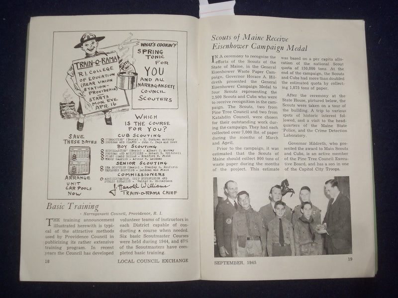 1945 SEPTEMBER THE LOCAL COUNCIL EXCHANGE BOY SCOUTS - J 9465