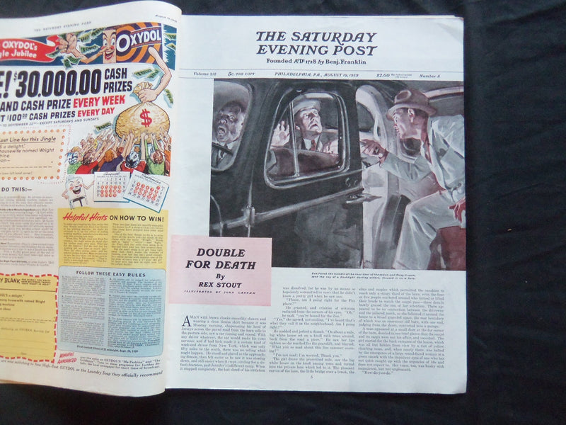 1939 AUGUST 19 THE SATURDAY EVENING POST MAGAZINE - ILLUSTRATED COVER - SP 1794