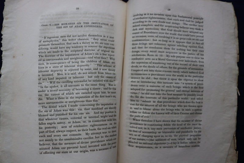 1827 INQUIRY INTO THE NATURE OF SIN SOFTCOVER BOOK BY ELEAZAR T. FITCH - K 834
