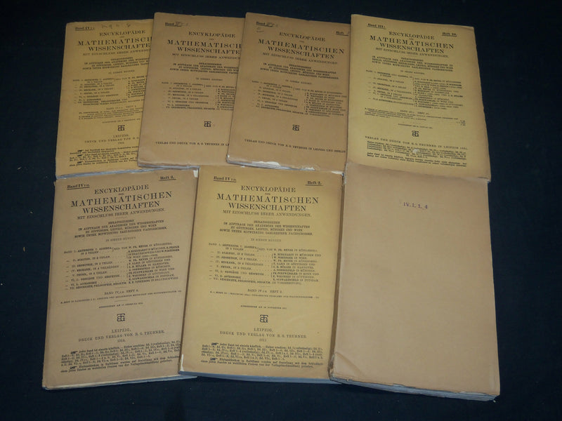 1900'S ENCYKLOPÄDIE DER MATHEMATISCHEN WISSENSCHAFTEN VOLUMES LOT OF 70 - WR 465
