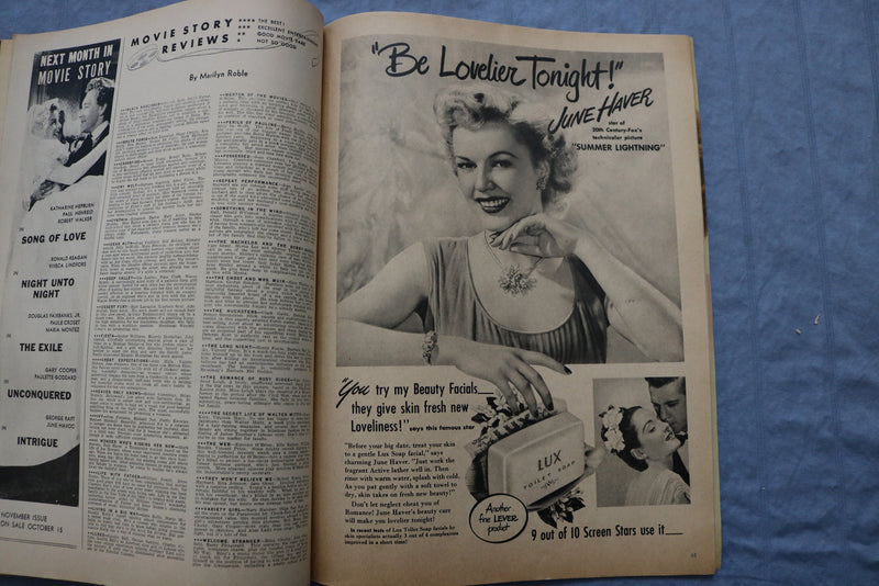 1947 OCTOBER MOVIE STORY MAGAZINE - PAULETTE GODDARD COVER - ST 1002M