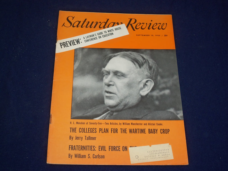 1955 SEPTEMBER 10 SATURDAY REVIEW MAGAZINE - H.L. MENCKEN - SP 9431