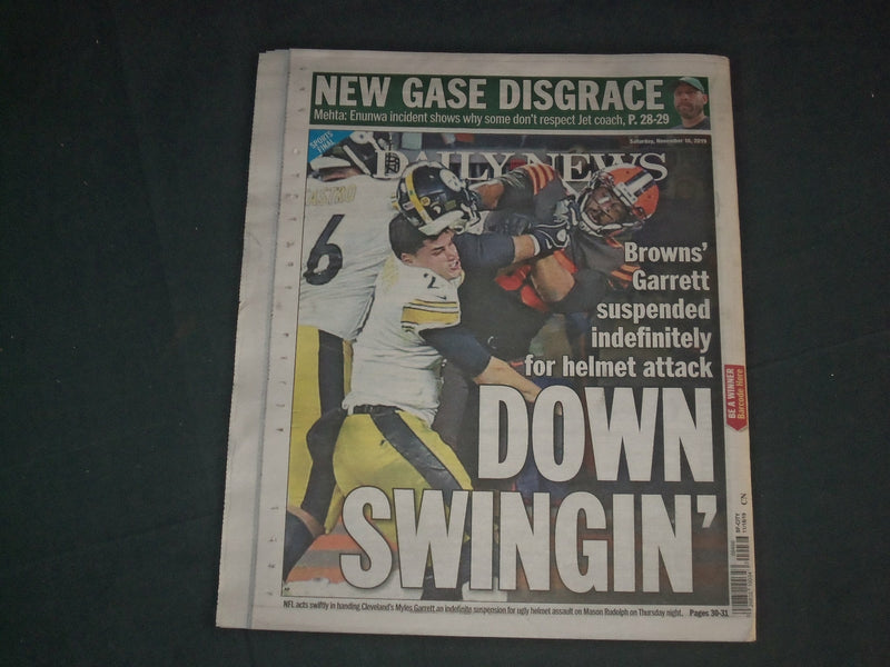 2019 NOVEMBER 16 NEW YORK DAILY NEWS NEWSPAPER - BROWNS' GARRETT SUSPENDED