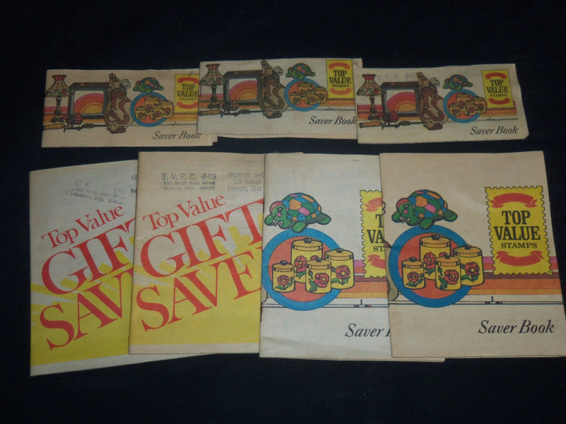 1975-1982 TOP VALUE STAMPS SAVER BOOKS LOT OF 7 - O 2698G