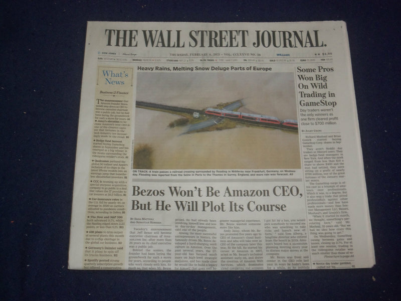 2021 FEBRUARY 4 THE WALL STREET JOURNAL - BEZOS WILL STILL PLOT AMAZON'S COURSE