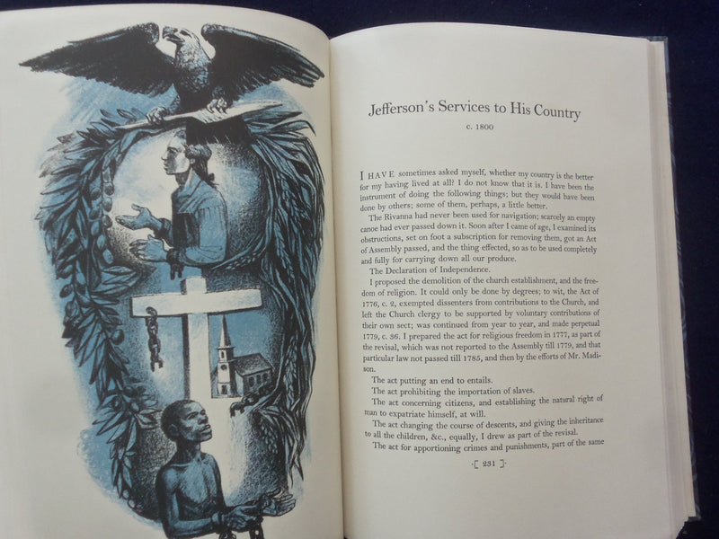 1967 THE WRITINGS OF THOMAS JEFFERSON HARDCOVER BOOK - HERITAGE PRESS - KD 8863