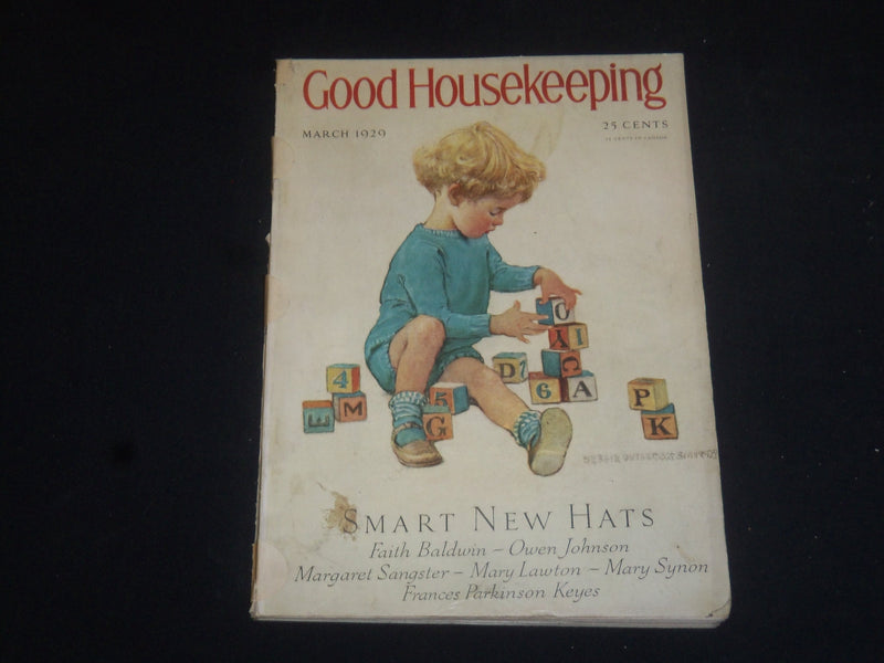 1929 MARCH GOOD HOUSEKEEPING MAGAZINE - JESSIE WILCOX SMITH COVER - SP 6718