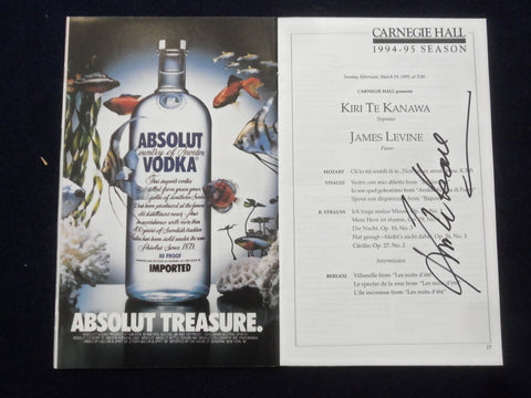 1995 MARCH 19 KIRI TE KANAWA SIGNED PROGRAM